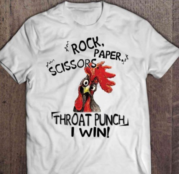 Chicken rock paper scissors throat punch shirt hoodie sweater tank top