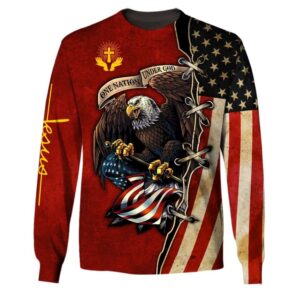 One nation under God Jesus 3D Sweatshirt