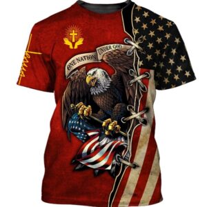 One nation under God Jesus 3D T-shirt