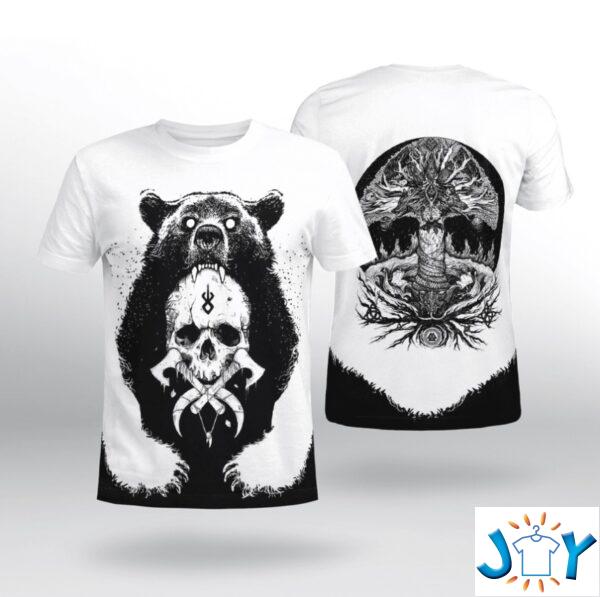 Viking Bear Skull And Yggdrasil 3D T-shirt