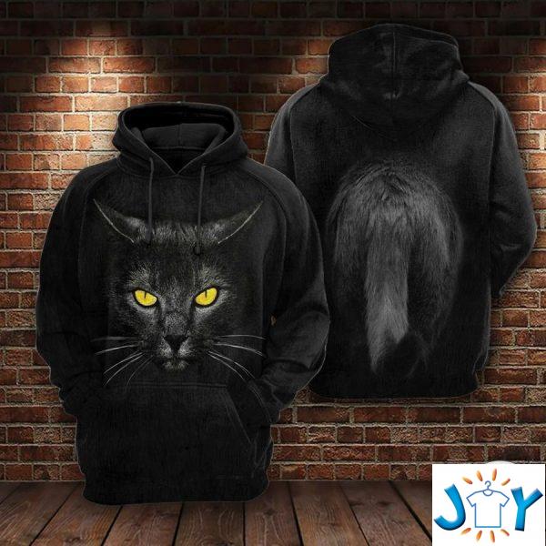 angry black cat d all over print hoodies