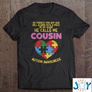 autism awareness cousin piece of my heart boy girl shirt M