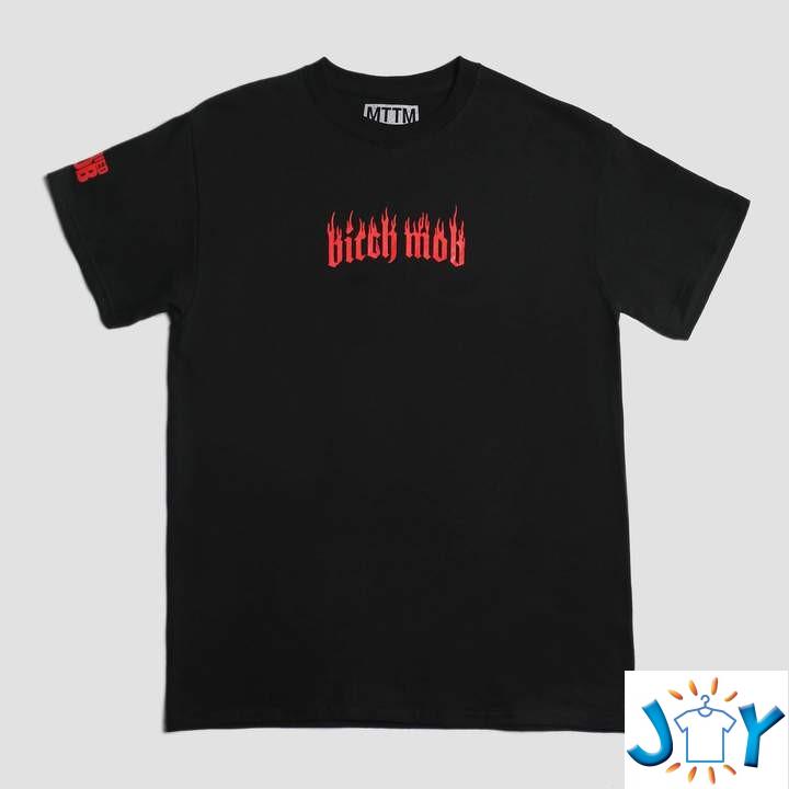 Bitch Mob Flames Black Unisex T-Shirt