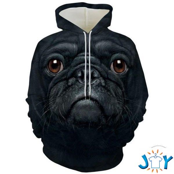 black pug big face d hoodie