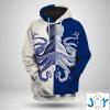 blue and white octopus d hoodies
