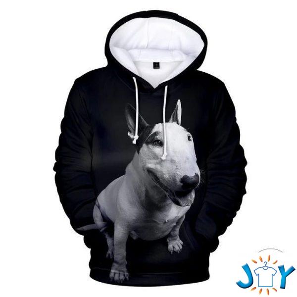 bull terrier sit dog d all over print hoodie
