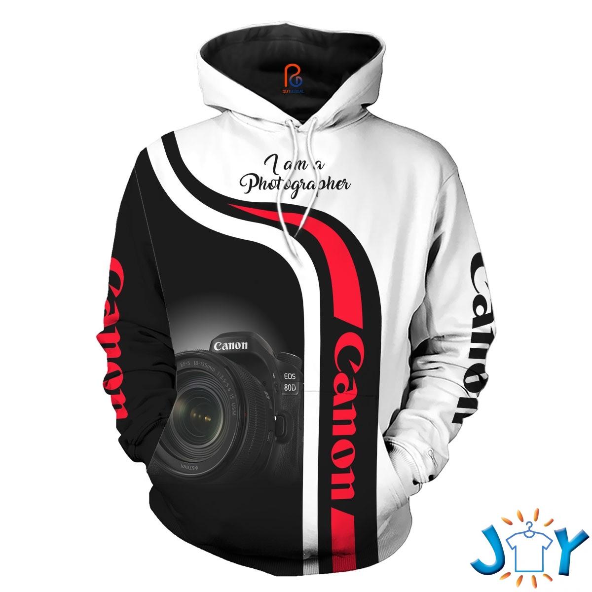 Canon I Am A Photographer 3D All Over Printed Hoodie
