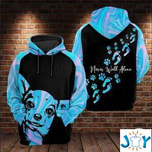 chihuahua never walk alone d all over print hoodies