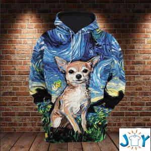 chihuahua starry night d all over print hoodie