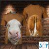 cow licking nose d all over print hoodies sweatshirt and t shirt