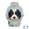 cute border collie puppy d all over print hoodie