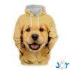 cute puppy golden retriever d all over print hoodie