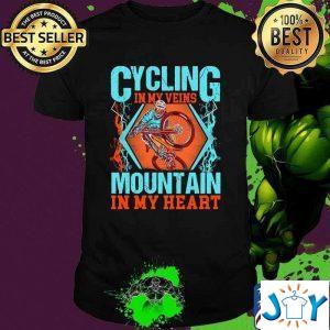 cycling in my veins mountain in my heart t shirt M