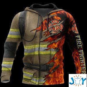 firefighter d all over printed hoodie