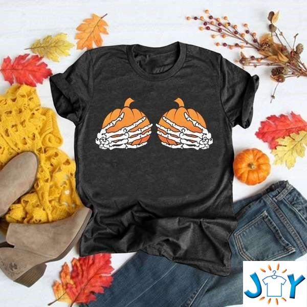 funny pumpkin hallowee print graphic women unisex t shirt M