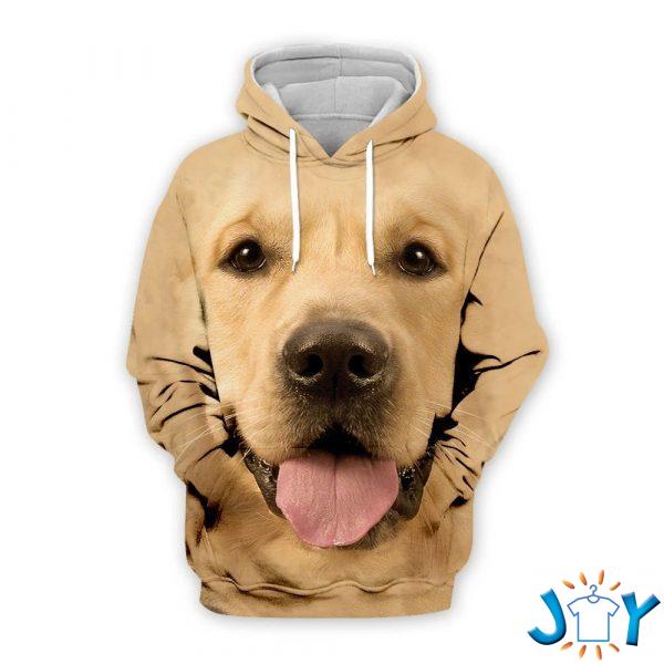 golden retriever dog d all over printed hoodie
