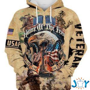 home of the free because of the brave veteran d hoodie