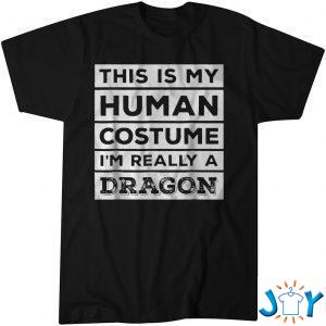 human costume dragon fire breathing beast wings fitted scoop shirt M