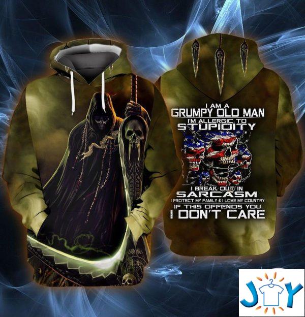 i am a grumpy old man im allergic to stupidity i break out in sarcasm d hoodie