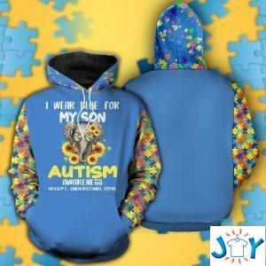 i wear blue for my son autism awareness d hoodie