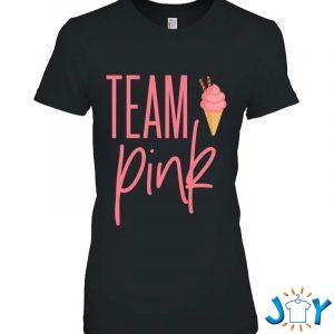 ice cream gender reveal team pink for baby girl reveal t shirt M