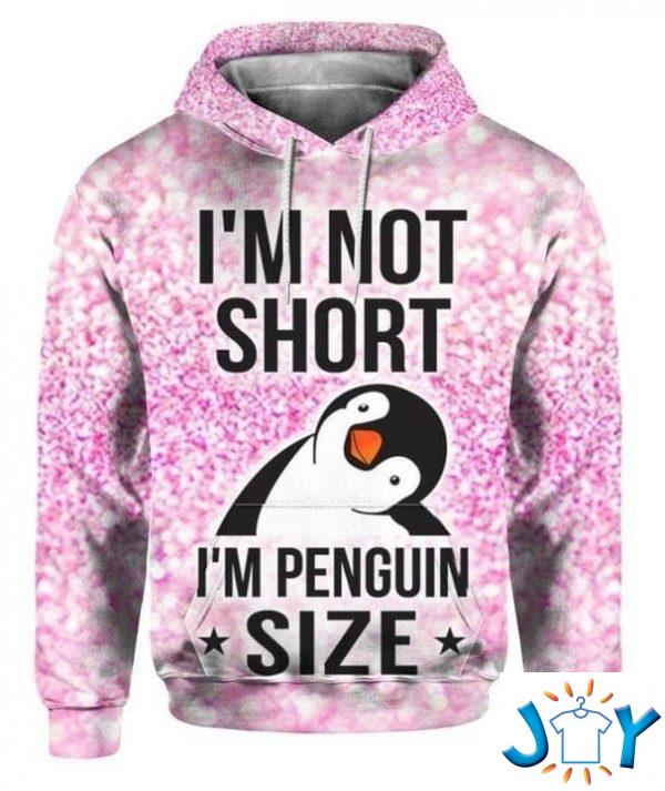 im not short im penguin size d all over print hoodie