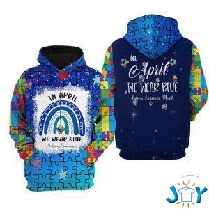 in april we wear blue autism awareness d zip up hoodie