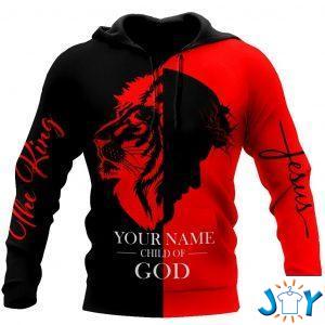 jesus child of god the king lion customize name all over printed d hoodie