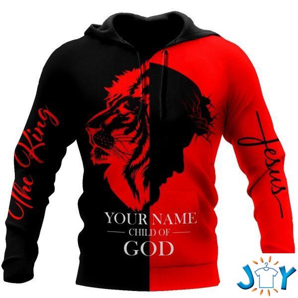 jesus child of god the king lion customize name all over printed d hoodie