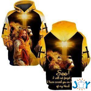 jesus i will not forget you i have carved you on the palm of my hand lion d all over print hoodie