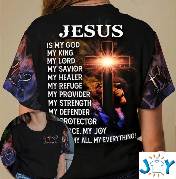 jesus is my everything all d over print t shirt hoodie