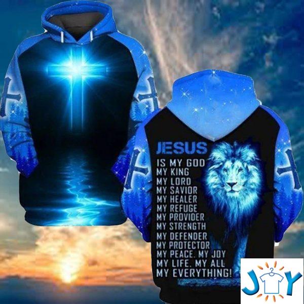 jesus is my god my king my lord my savior my healer lion d hoodie