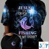jesus is my savior fishing is my therapy d t shirt hoodie