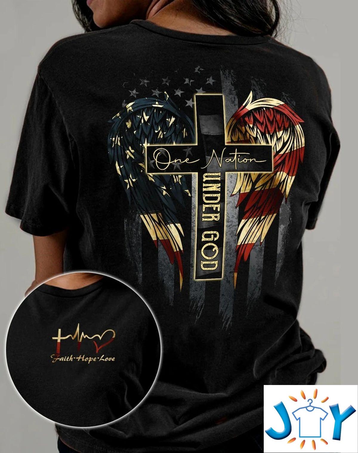 Jesus One Nation Under God Vintage American Flag 3D T-shirt, Hoodie