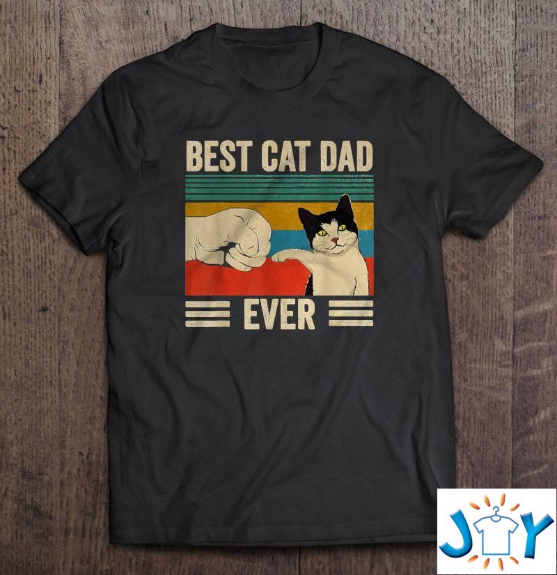Mens Vintage Best Cat Dad Ever Bump Fit Unisex T-Shirt mens vintage best cat dad ever bump fit unisex t shirt M