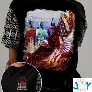 native indigenous american eagle d all over print t shirt hoodie