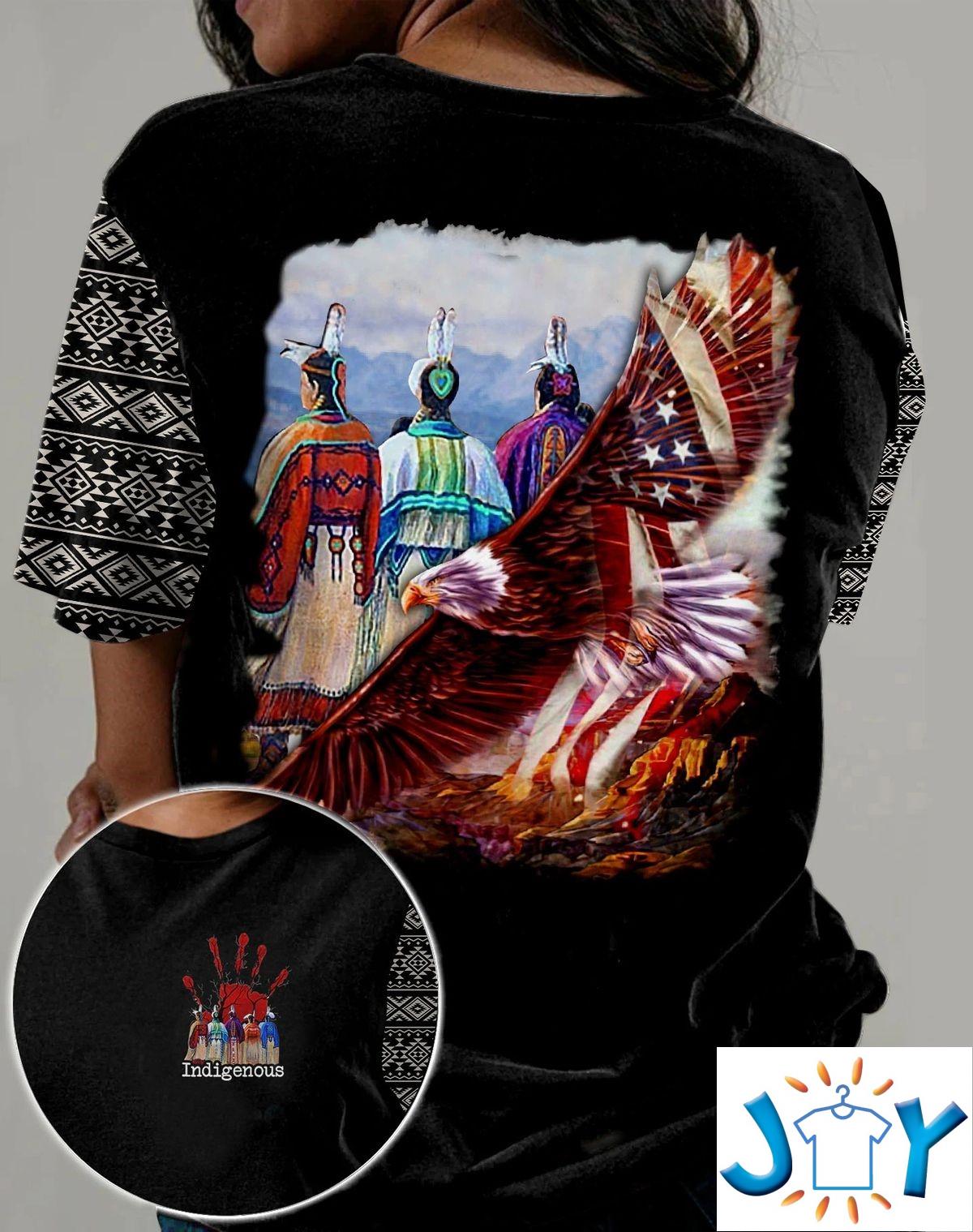 Native Indigenous American Eagle 3D All Over Print T-shirt, Hoodie