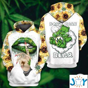 not today bitch dont care bear weed sunflower d hoodie