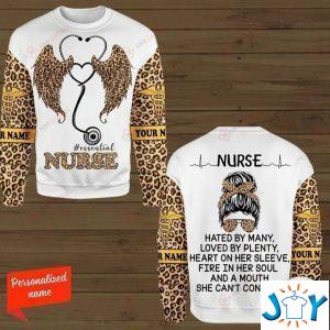 nurse hated by many loved by plenty heart on her sleeve fire in her soul and a mouth she cant control d hoodies sweatshirt