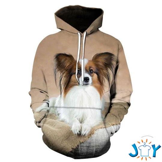 papillon dog d all over print hoodie