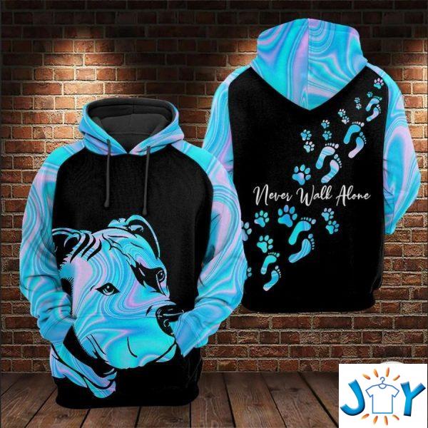 pitbull never walk alone dog d all over print hoodie