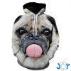 pug with tongue out d all over print hoodie