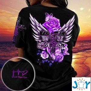 purple rose faith hope love jesus d all over print t shirt hoodie