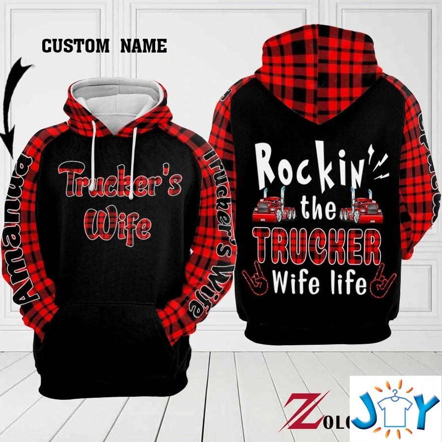 Rockin’ The Trucker Wife Life Personalized 3D Hoodie
