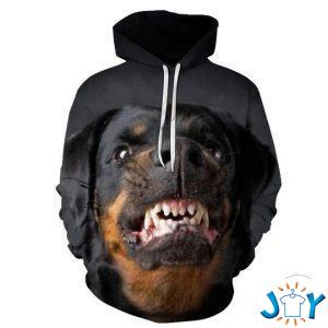 rottweiler angry d all over print hoodie