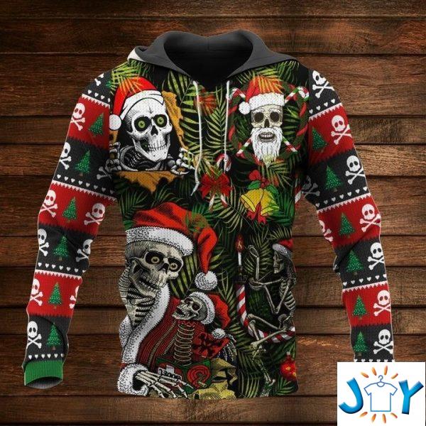 santa skull christmas d hoodie