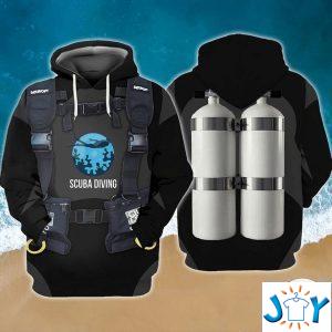 scuba diving d all over print hoodie