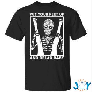 skeleton put your feet up and relax baby shirt M