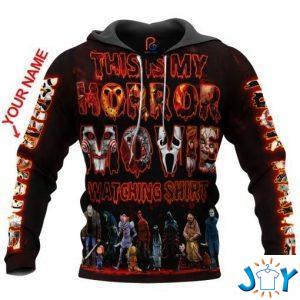 this is my horror movie watching shirt custom name d all over printed hoodie