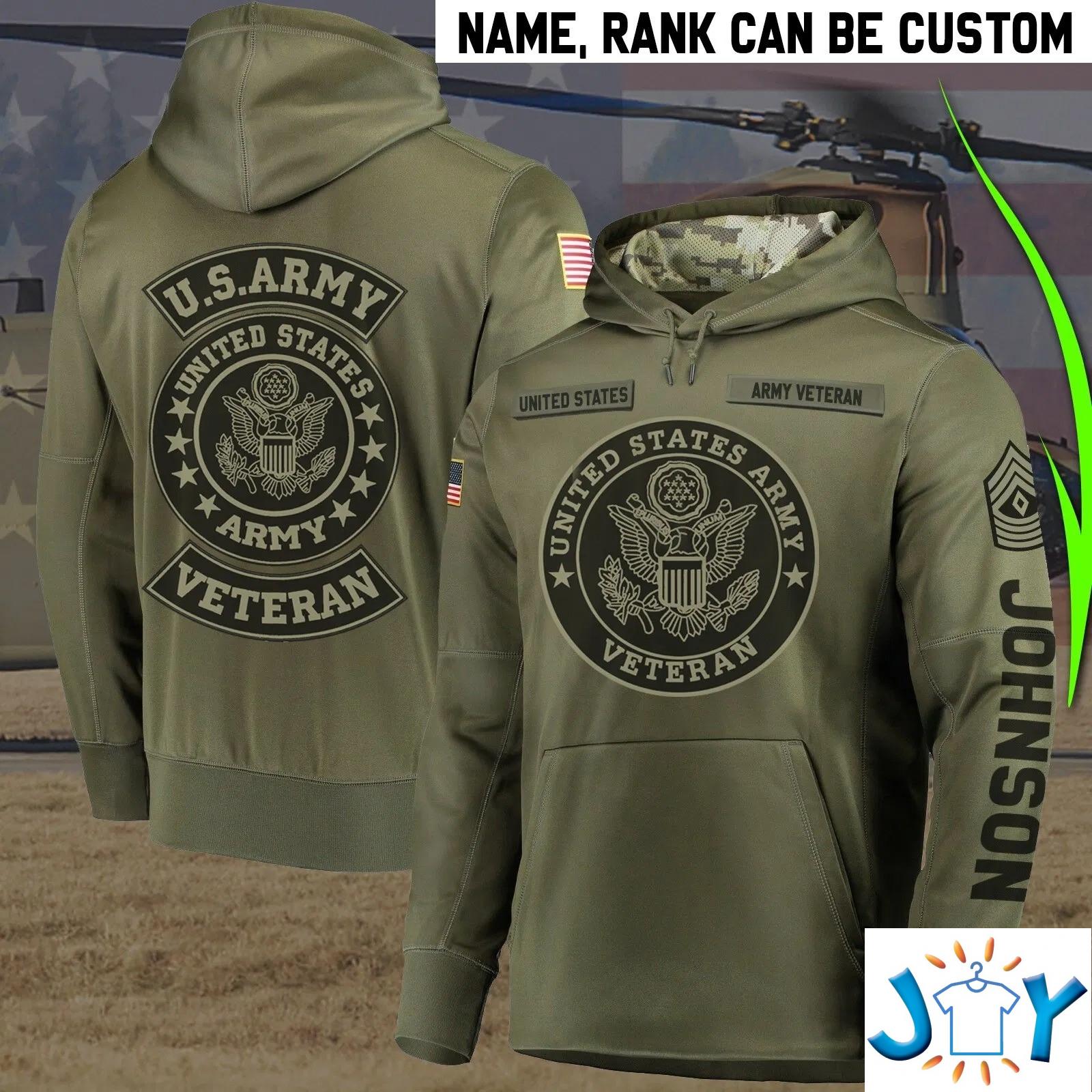 United States Army Veteran Personalized 3D Hoodie